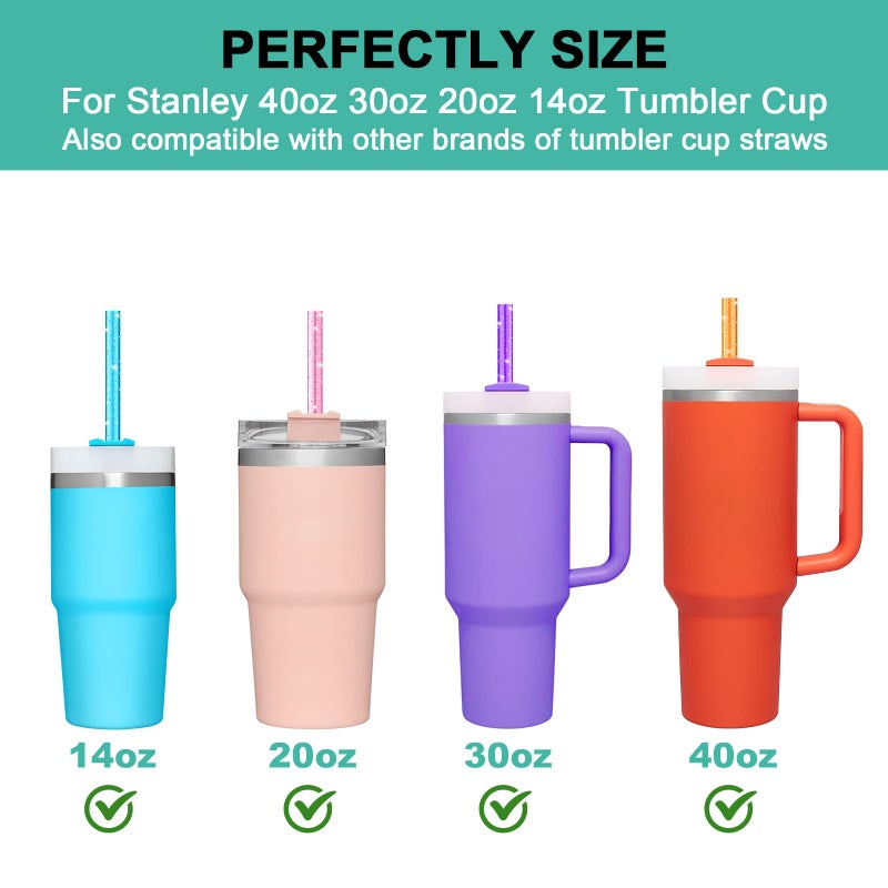 Allwith Replacement Straws for Stanley|Owala|Simple Modern 40 oz 30 oz 64 oz Tumbler, Reusable Color Drinking Straws with Cleaning Brush for Stanley Cup Accessorieï¼ŒBPA Free, Dishwasher Safe - Image 3