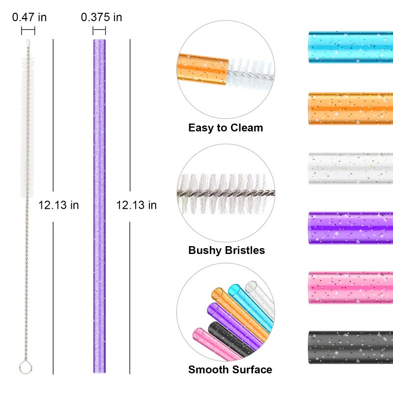 Allwith Replacement Straws for Stanley|Owala|Simple Modern 40 oz 30 oz 64 oz Tumbler, Reusable Color Drinking Straws with Cleaning Brush for Stanley Cup Accessorieï¼ŒBPA Free, Dishwasher Safe - Image 2