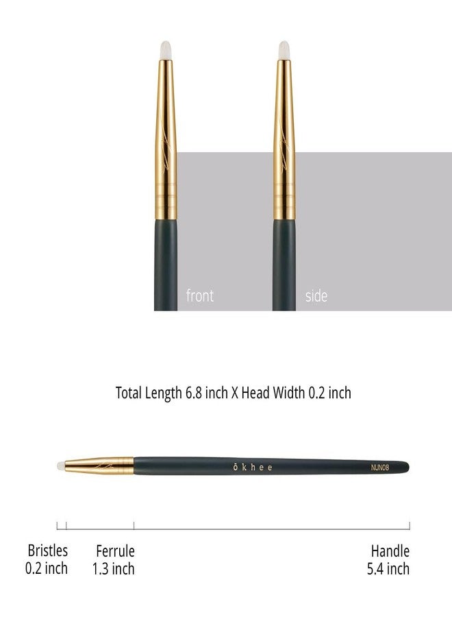 SOO ADOR okhee Under Eye Brush NUN08 – Professional Korean Eye Makeup Brush, Precision Under Eye & Tear Duct Brush for Pearl, Glitter & Soft Eye Definition - Image 4