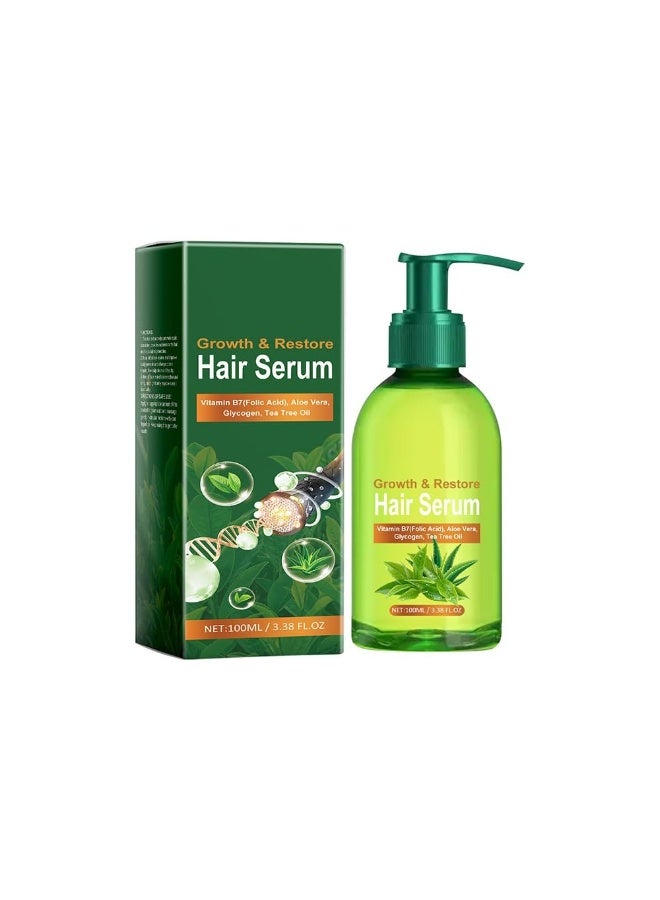 Natural Tea Tree Infused Hair Serum, Scalp Cleansing & Moisturizing Hair Oil with Aloe Vera & Vitamin B7 - Image 1