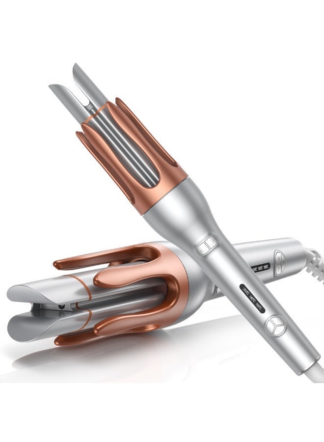 UKLISS Portable Automatic Curling Iron with 3 Temperatures PTC Fast Heating with LCD Display, 2-Way Rotation, Automatic Shut-Off, Anti-Scald, Anti-Tangle Rotating for Hair Styling - Image 2
