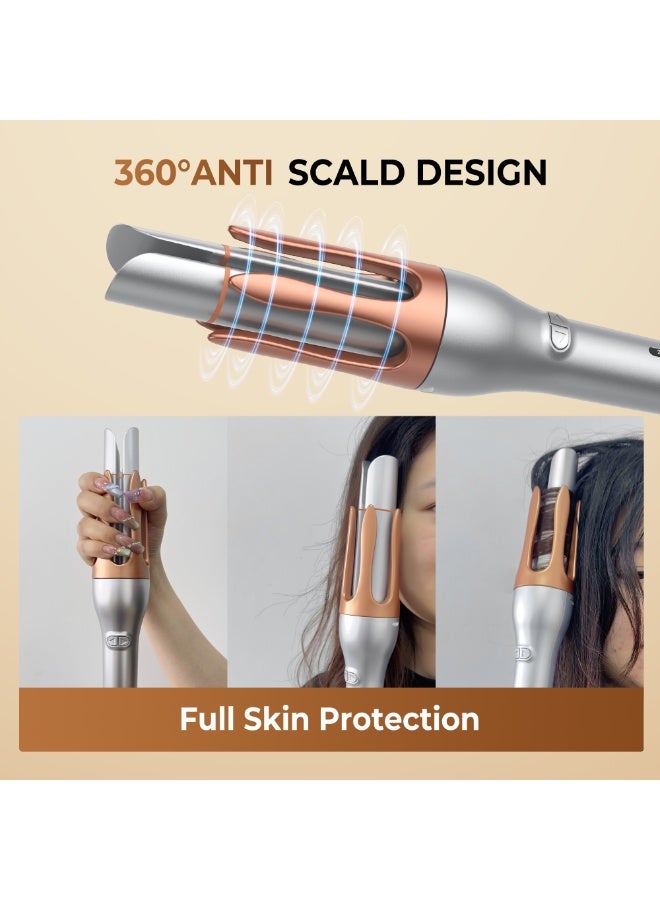 UKLISS Portable Automatic Curling Iron with 3 Temperatures PTC Fast Heating with LCD Display, 2-Way Rotation, Automatic Shut-Off, Anti-Scald, Anti-Tangle Rotating for Hair Styling - Image 3
