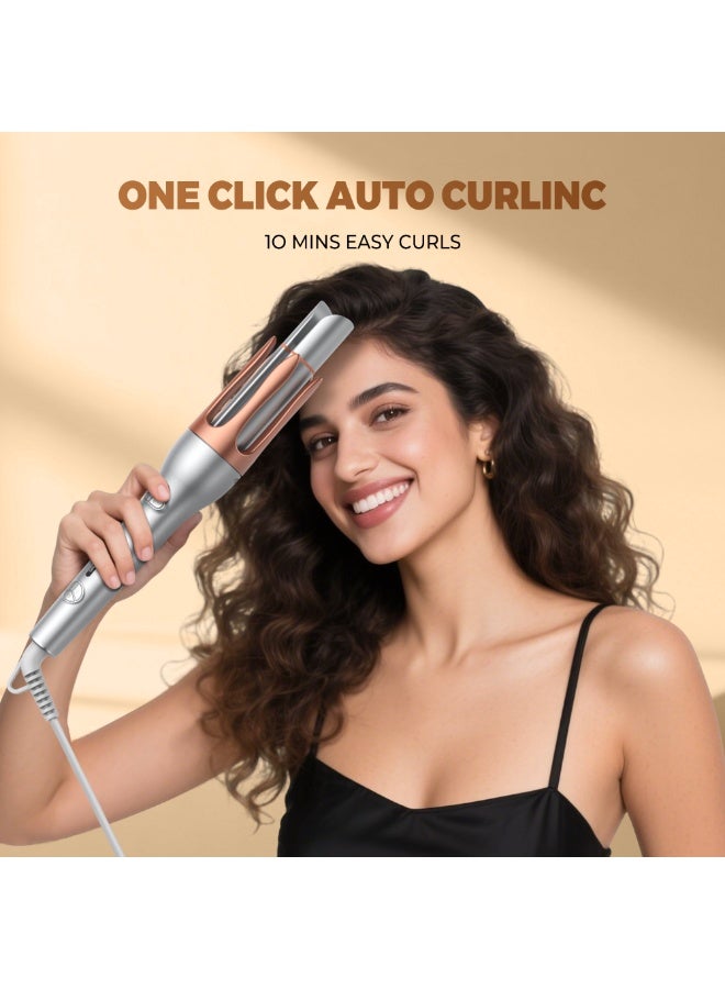 UKLISS Portable Automatic Curling Iron with 3 Temperatures PTC Fast Heating with LCD Display, 2-Way Rotation, Automatic Shut-Off, Anti-Scald, Anti-Tangle Rotating for Hair Styling - Image 4