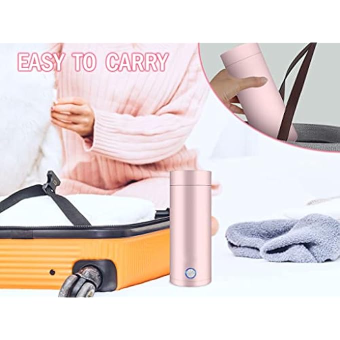 Hitopin 400Ml Travel Kettle Travel Electric Mini Kettle Automatic Shut Off Travel Tea Kettle With 2Pcs Stickers And 1Pc Cup Brush For Making Tea Coffee Milk Pink 400Ml - Image 5
