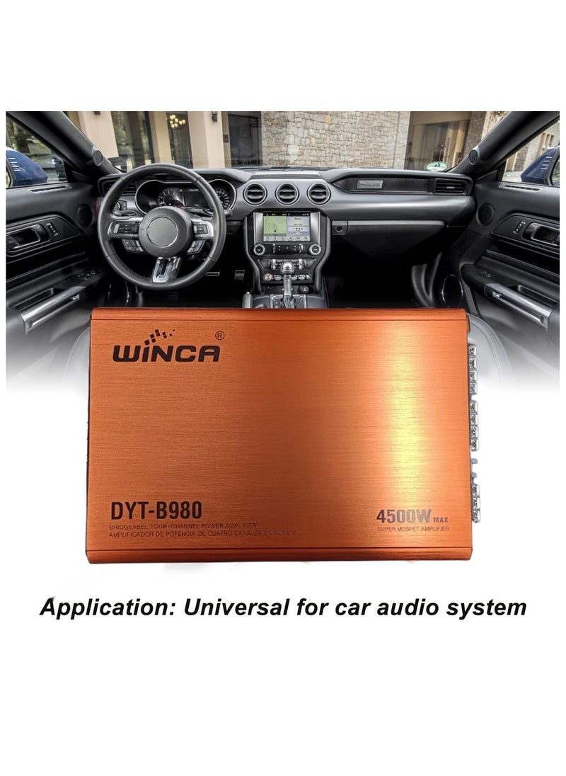 WINCA Car Amplifier, Audio Amplifier 4500W Multiple Protection High Sensitivity Low Power Loss for Stereo Speakers  - Image 4