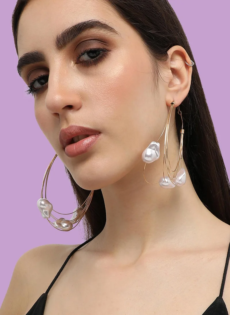 SOHI Casual Artificial Hoop Earring Jewellery
