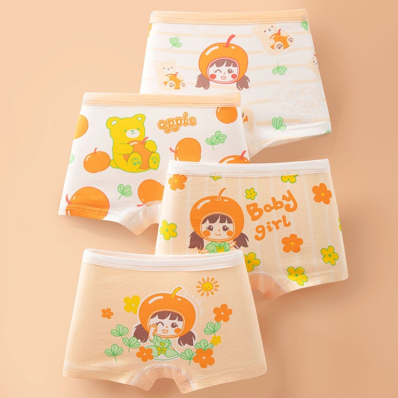 Summer Pure Cotton Girls Underwear 8037 apple bear 