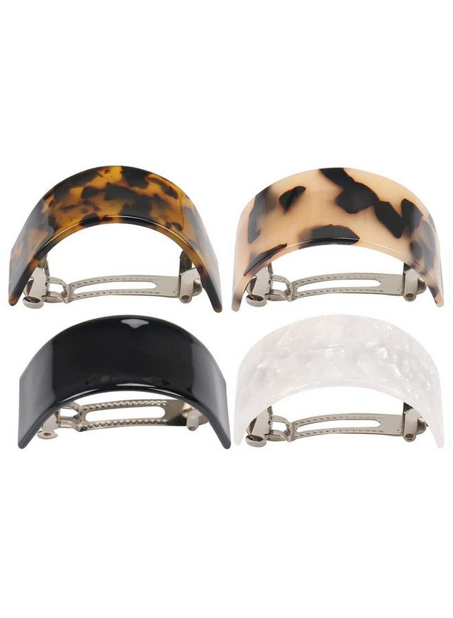 minkissy 4Pcs Ladies Clamp Semi Photo Womenfrench Circle Half For French Hairpins Ponytail Round Pins Fine Snap Fashion Elegant Women Jewelry Semicircle Mixed Girls Automatic Design - Image 1