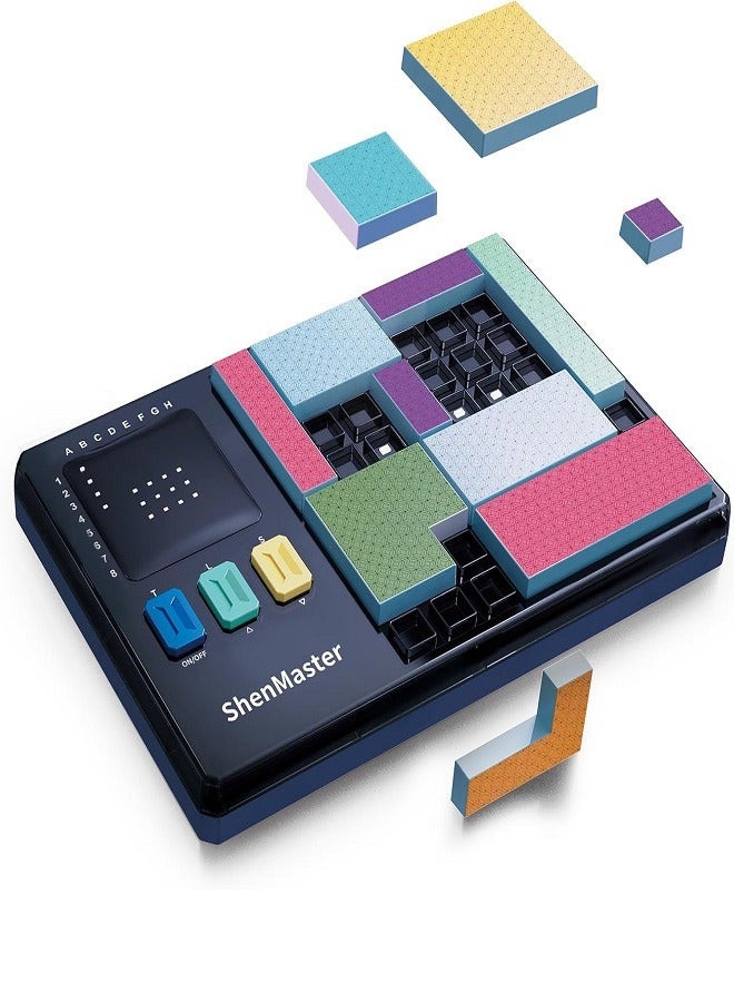 ShenMaster Brain Teaser for Adults & Kids  Electronic Block Puzzle Games with 500 Challenges, Board Game and STEM Toys for Boys & Girls Gift Ideas – Creative & Logical Thinking - Image 1