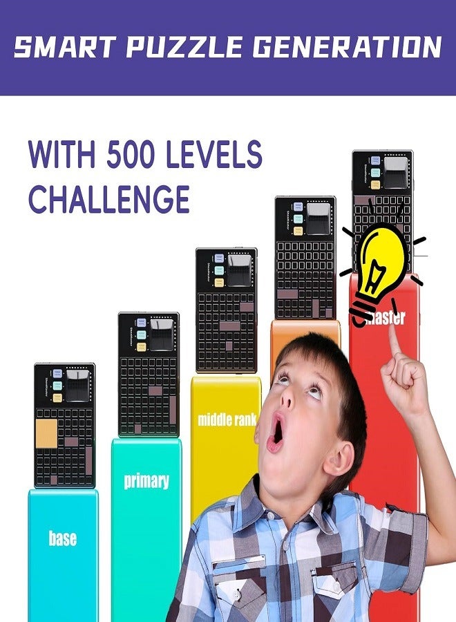 ShenMaster Brain Teaser for Adults & Kids  Electronic Block Puzzle Games with 500 Challenges, Board Game and STEM Toys for Boys & Girls Gift Ideas – Creative & Logical Thinking - Image 3
