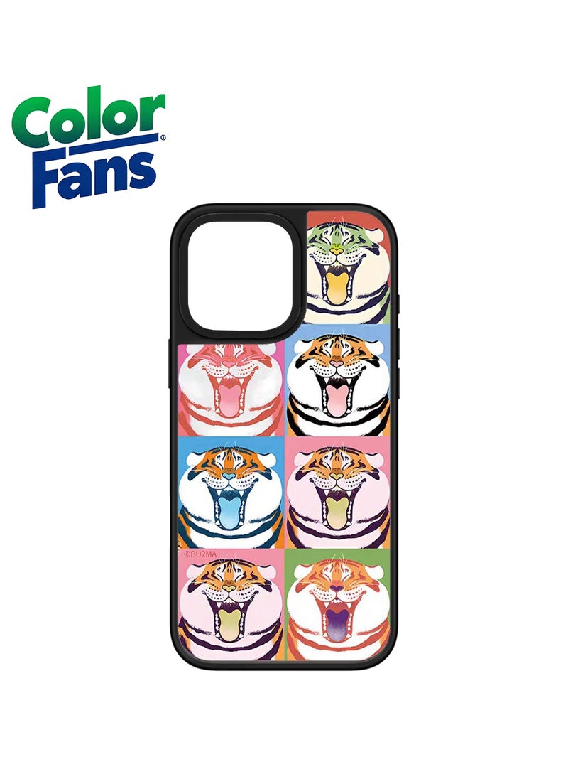 Color Fans - iPhone 12 Artistic Tiger Grid Case  - Bold and Playful Multicolor Grid - Image 1