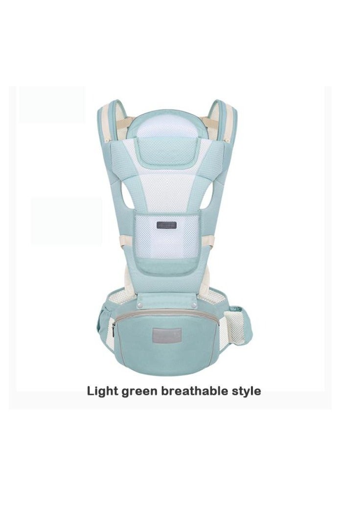 Comfortable baby carrier with hip seat, kangaroo bag, soft baby carrier from newborn to toddler from 7 to 45 pounds, front and back baby carrier for men, dad and mom 