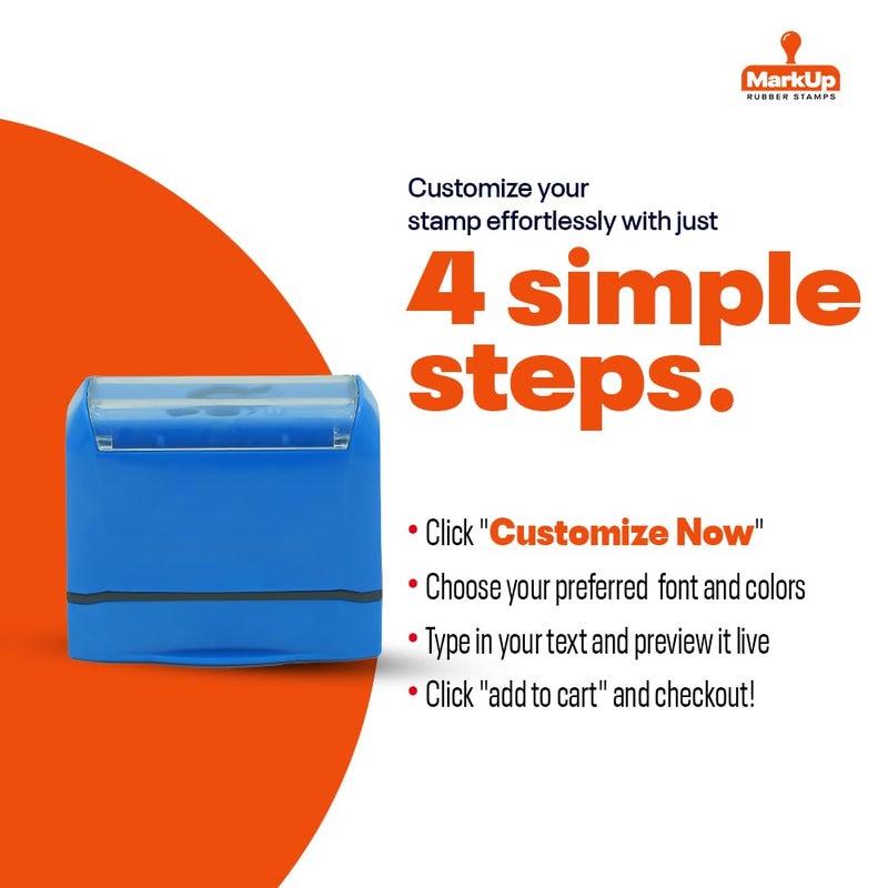 Custom Pre-Inked Stamp – Professional Rubber Stamp | Up to 5 Lines | 60x20mm Impression Size | Refillable | Oil-Based Ink | 5 Ink Colors | MarkUp Rubber Stamps - Image 5