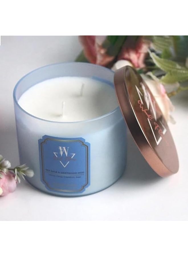 The Bros 2-Wick Candle w/Essential Oils - 100% Natural Soy Wax | Long-Lasting 14.5 oz Aromatherapy Candle | Luxury Sea Sage & Driftwood Mod Scented Candle - Image 1