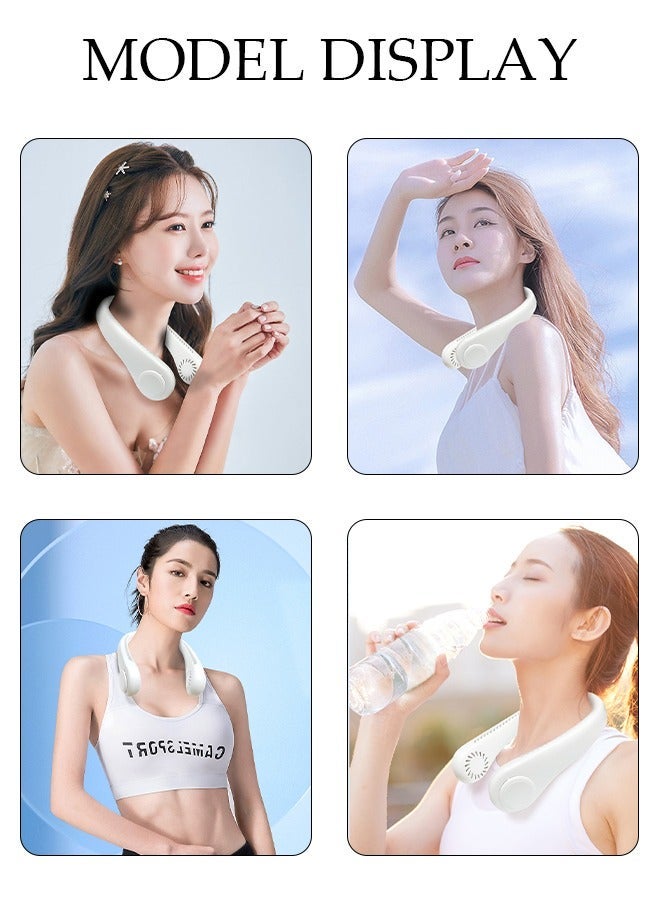 DUNISO Portable Neck Fan, Hands Free Bladeless Neck Fan, 3 Speeds Adjustable USB Rechargeable Battery Powered Personal Neck Fan for Office, Travel, Sports, Household, Outdoor - Image 4