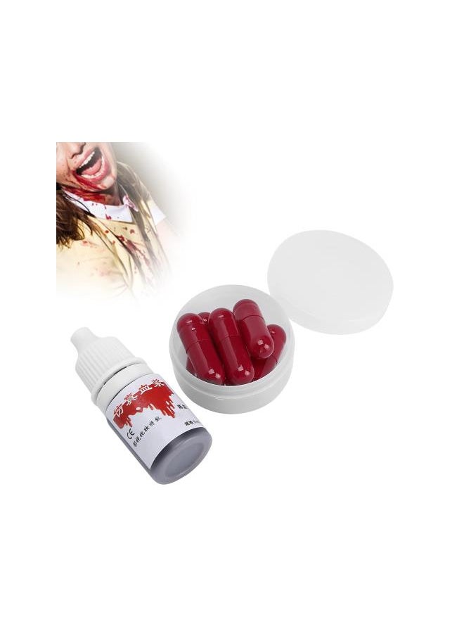 silvercnc - Fake Blood Capsules,Halloween Fun Joke Horror Scary Prank Toy Capsules Fake Blood Pills Vampire,Halloween Makeup Blood Costume Cosplay Prop Party Trick Supplies - Image 1