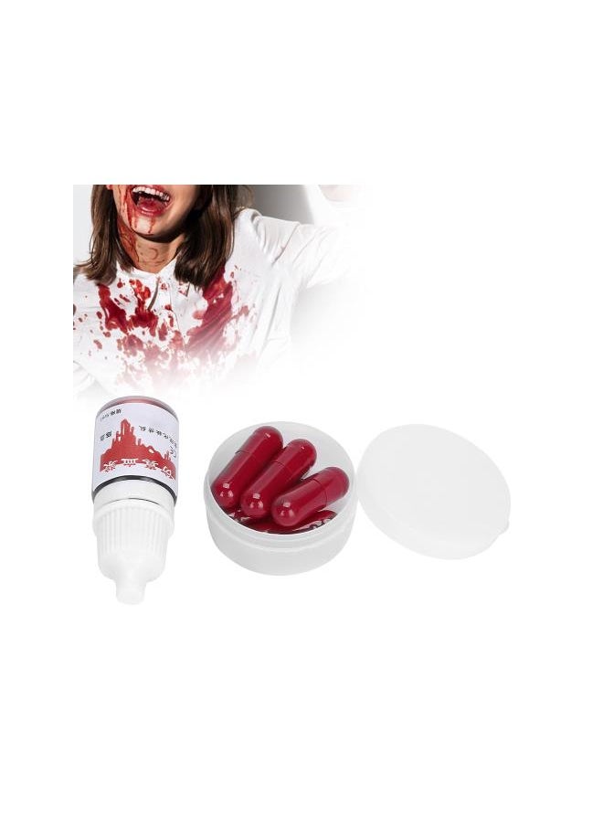 silvercnc - Fake Blood Capsules,Halloween Fun Joke Horror Scary Prank Toy Capsules Fake Blood Pills Vampire,Halloween Makeup Blood Costume Cosplay Prop Party Trick Supplies - Image 1