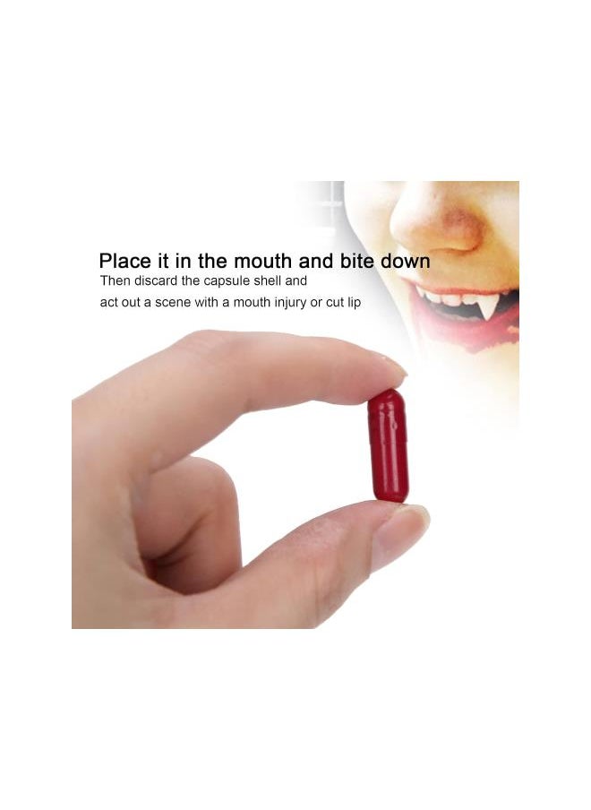silvercnc - Fake Blood Capsules,Halloween Fun Joke Horror Scary Prank Toy Capsules Fake Blood Pills Vampire,Halloween Makeup Blood Costume Cosplay Prop Party Trick Supplies - Image 1