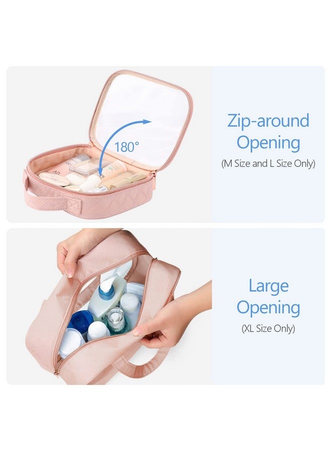 Packism Clear Toiletry Bags, 3 Pack Clear Makeup Bags With Handle Large Opening, Waterproof Clear Cosmetic Bags Fit Carry-On Travel Essentials, Travel Accessories Clear Travel Bags, Pink - Image 2