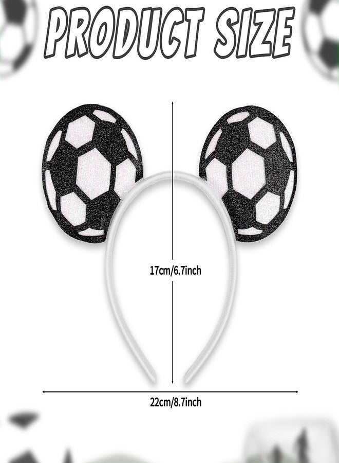 Mangoit Game Day Fans Headbands for Women&Men, Glitter Ball Sports Hairbands, Sports Themed Hair Accessory, Team Party Favor for Outdoor&Indoor (soccer, one size) - Image 2