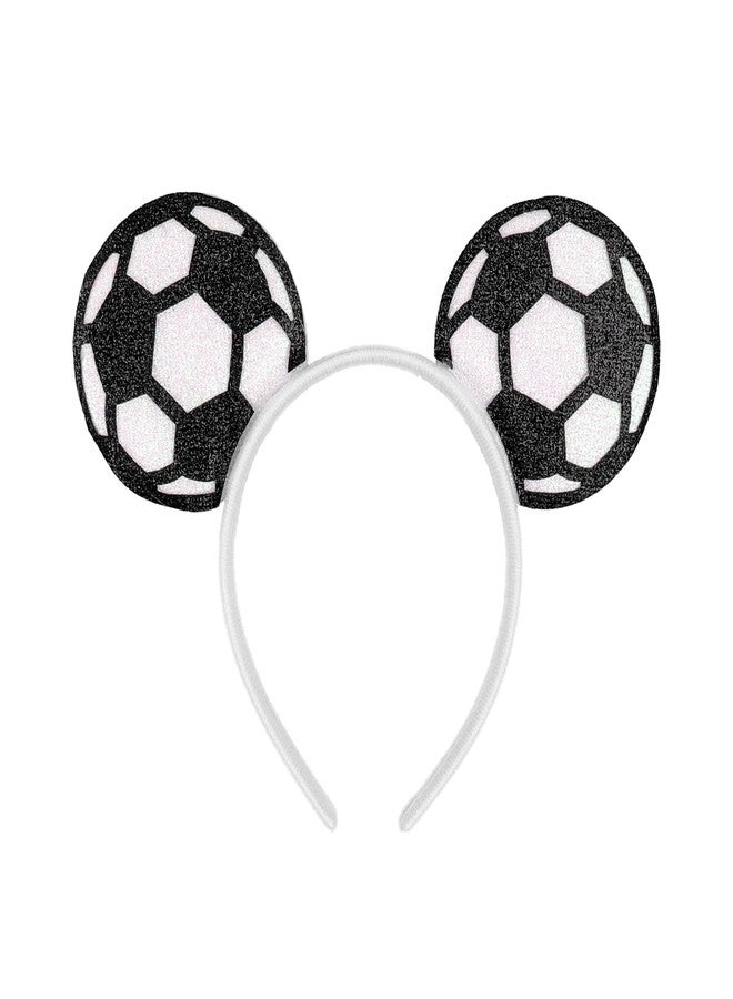 Mangoit Game Day Fans Headbands for Women&Men, Glitter Ball Sports Hairbands, Sports Themed Hair Accessory, Team Party Favor for Outdoor&Indoor (soccer, one size) - Image 1