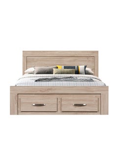 DANUBE HOME Danube Home Bolivar Single Bed With 2 Front Drawer Storage Sturdy Modern Design Wooden Single Bed Frame Furniture L 207 x W 132 x H 90 cm Vintage oak  - Image 2