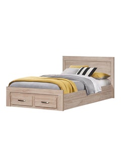 DANUBE HOME Danube Home Bolivar Single Bed With 2 Front Drawer Storage Sturdy Modern Design Wooden Single Bed Frame Furniture L 207 x W 132 x H 90 cm Vintage oak  - Image 3