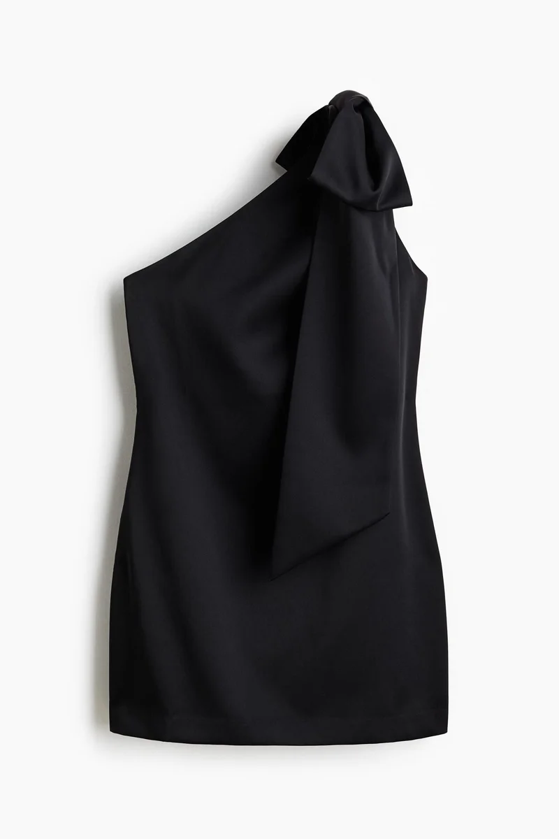 H&M Bow-detail one-shoulder dress