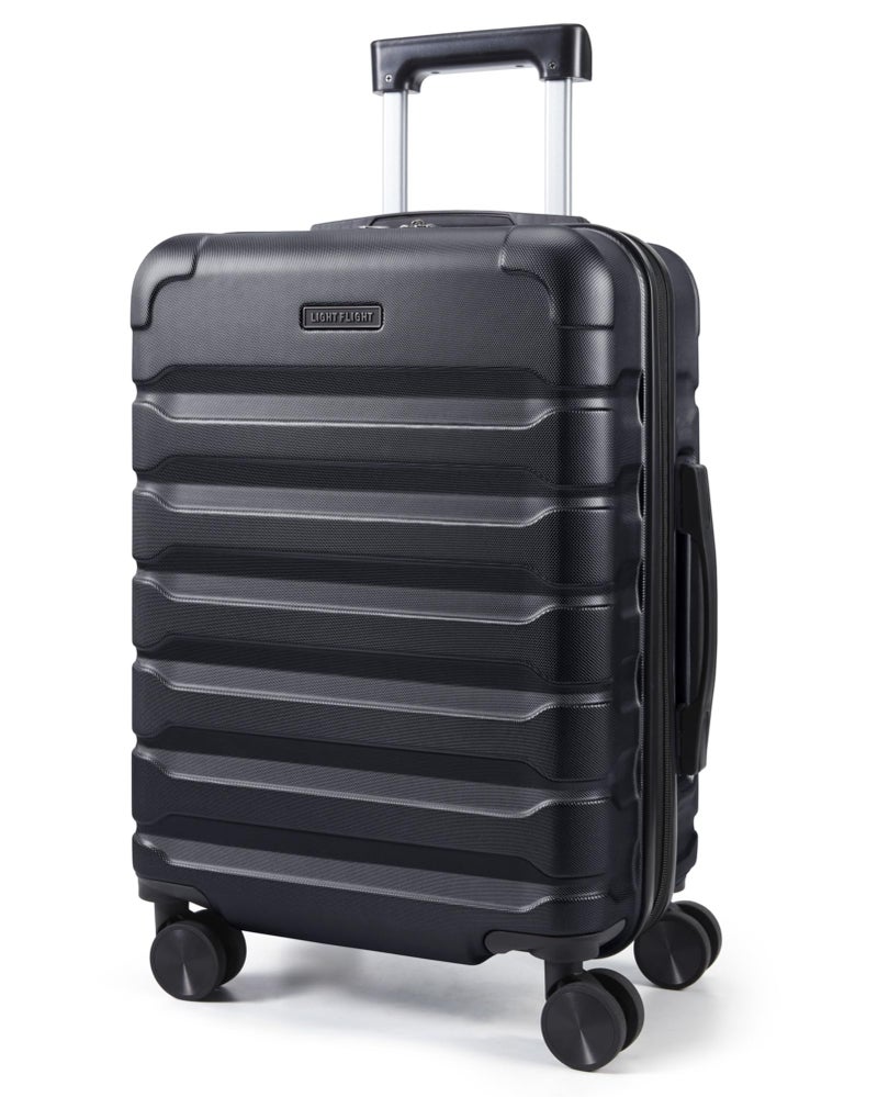LIGHT FLIGHT Carry On Luggage 22x14x9 Airline Approved, Expandable Carry On Suitcases with Wheels, Lightweight Luggage, Durable Hard Shell 20 Inch Rolling Suit Case for Men Women Travel Black - Image 1