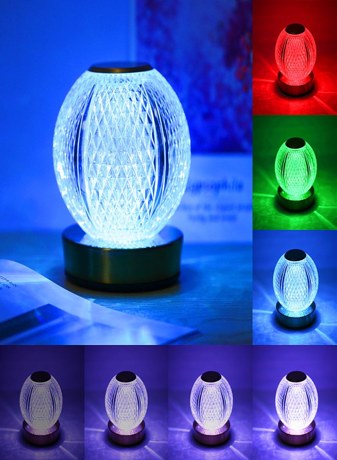 مصباح طاولة لاسلكي متغير الألوان RGB، يعمل باللمس وجهاز تحكم عن بعد، 16 لون إضاءة، قابل للتعتيم، مصباح ليلي معدني كريستالي، قابل لإعادة الشحن، مناسب لغرفة النوم، البار، المطعم، أو المقهى - Image 5