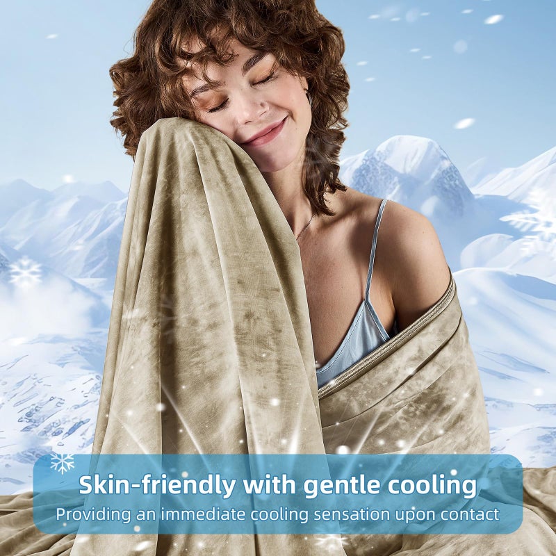 inhand Cooling Blanket Queen Size (90"x90"), Cooling Blankets for Hot Sleepers, Absorbs Heat to Keep Adults Cool for Summer Nights Sweats, Thin Cold Lightweight Blanket for Couch Bed, All Season Use - Image 3