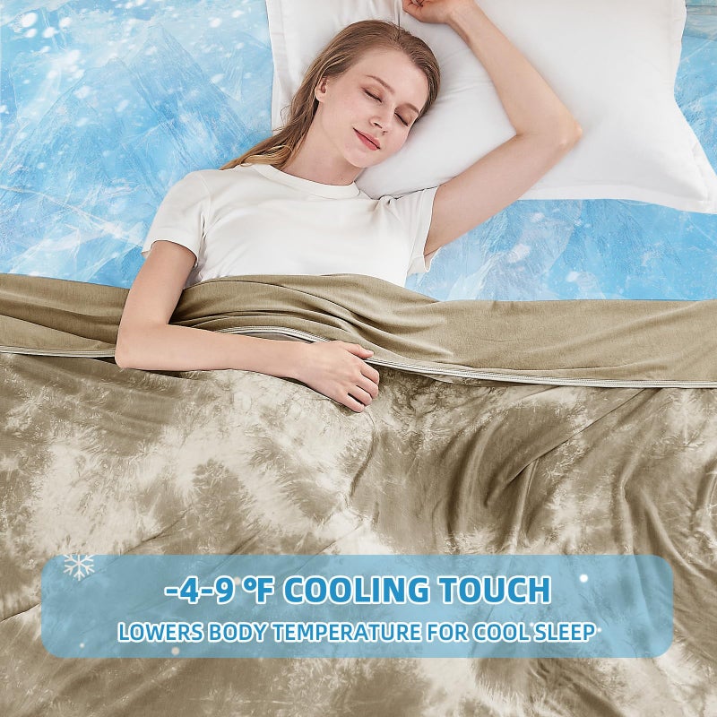 inhand Cooling Blanket Queen Size (90"x90"), Cooling Blankets for Hot Sleepers, Absorbs Heat to Keep Adults Cool for Summer Nights Sweats, Thin Cold Lightweight Blanket for Couch Bed, All Season Use - Image 2