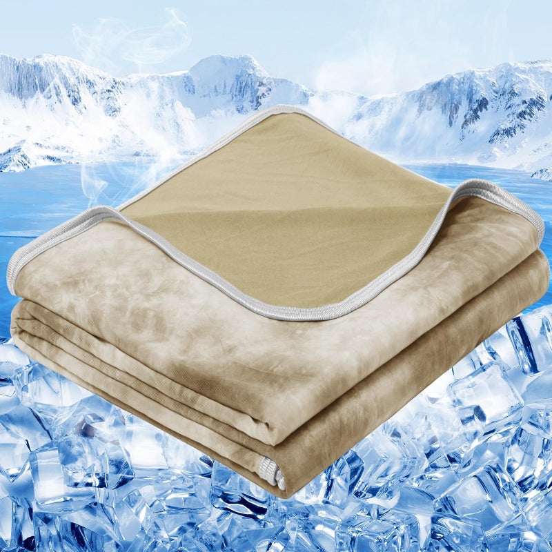 inhand Cooling Blanket Queen Size (90"x90"), Cooling Blankets for Hot Sleepers, Absorbs Heat to Keep Adults Cool for Summer Nights Sweats, Thin Cold Lightweight Blanket for Couch Bed, All Season Use - Image 1