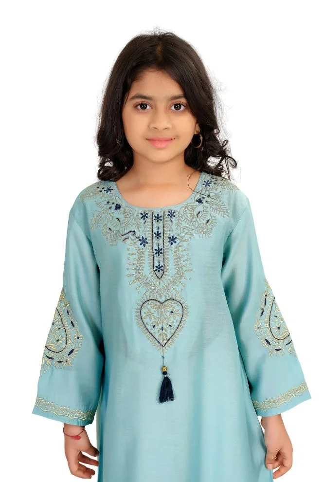 Artemea SOFT PREMIUM TEXTURED FABRIC WITH GOLDEN THREADEMBROIDERED JALABIYA