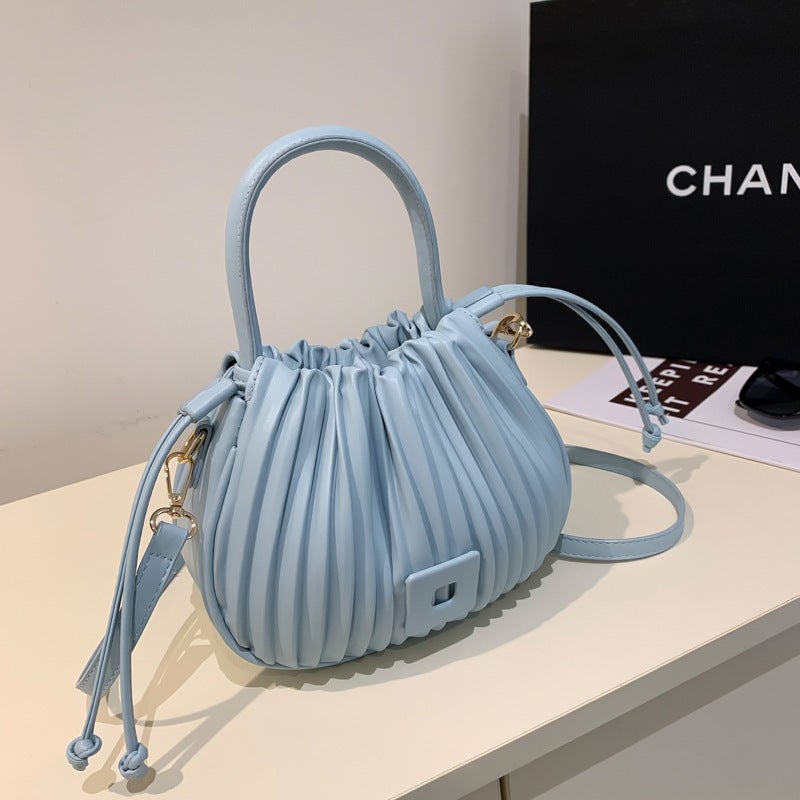Niche Design Bag Women'S Spring High-End Pleated Bucket Handbag All-Match Shoulder Crossbody Bag - Image 4