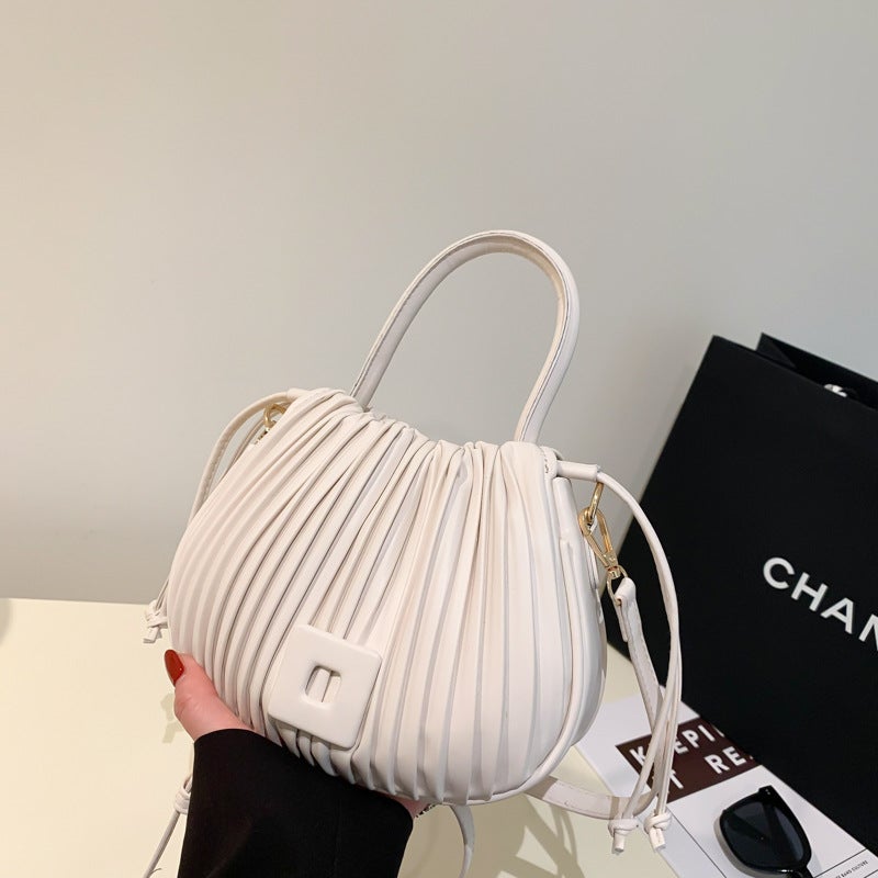 Niche Design Bag Women'S Spring High-End Pleated Bucket Handbag All-Match Shoulder Crossbody Bag - Image 5