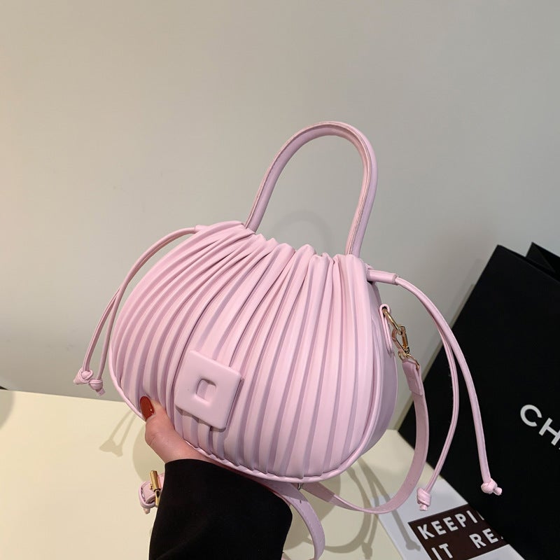 Niche Design Bag Women'S Spring High-End Pleated Bucket Handbag All-Match Shoulder Crossbody Bag - Image 3