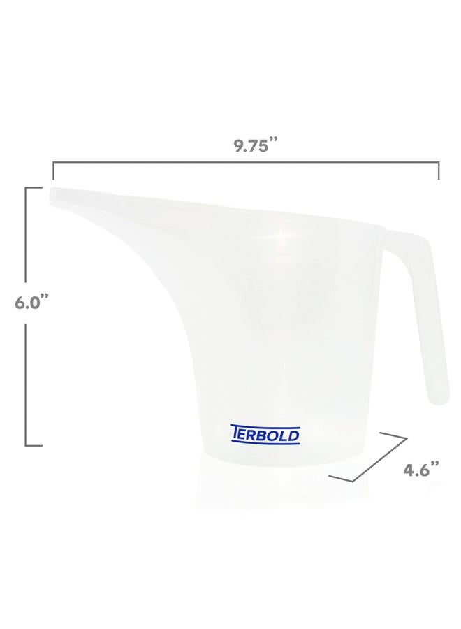Terbold Funnel Pitcher 1 Liter (Set of 2) | 1000mL Plastic Measuring Pitchers with Funnel Spouts in Clear and Yellow for separate Garage and Home Use - Image 5