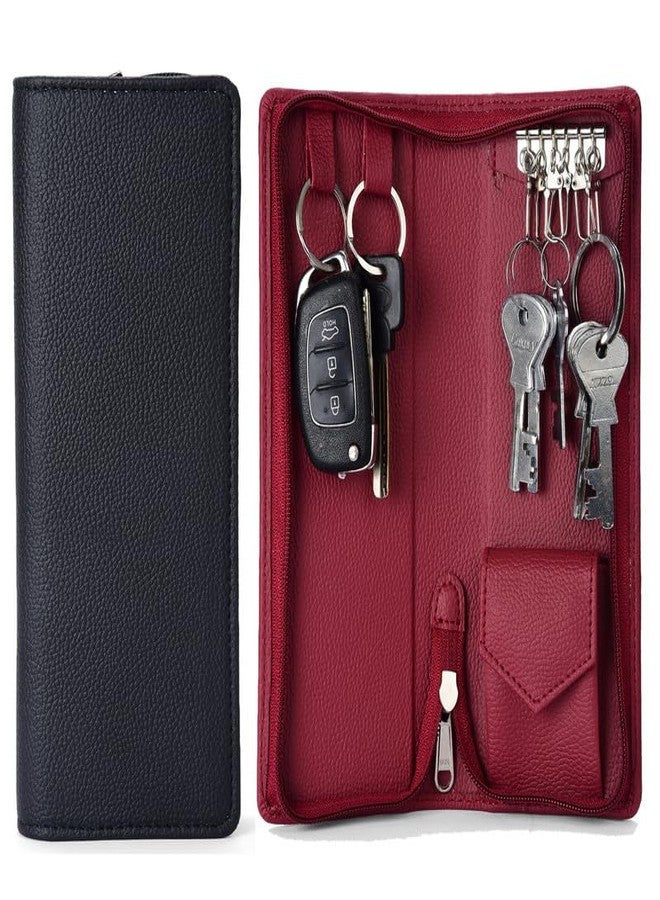 essart PU Leather Secure Zipper Key Holder Organizer Case Secure Organizer Case for Keys Travel Key Holder for Men & Women - Image 2