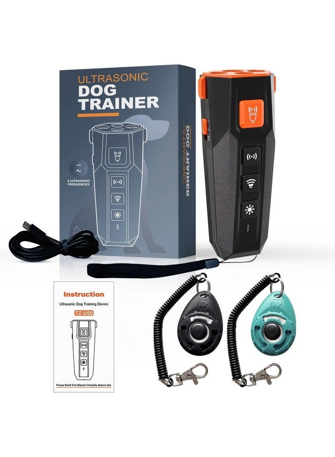 Dog Bark Deterrent & Clicker - Stop Bad Behavior Instantly | No Yelling, Just Point and Press! | Long-Range Ultrasonic, Humane Shock Collar Alternative with Wrist Strap Clicker for Easy Training - Image 1