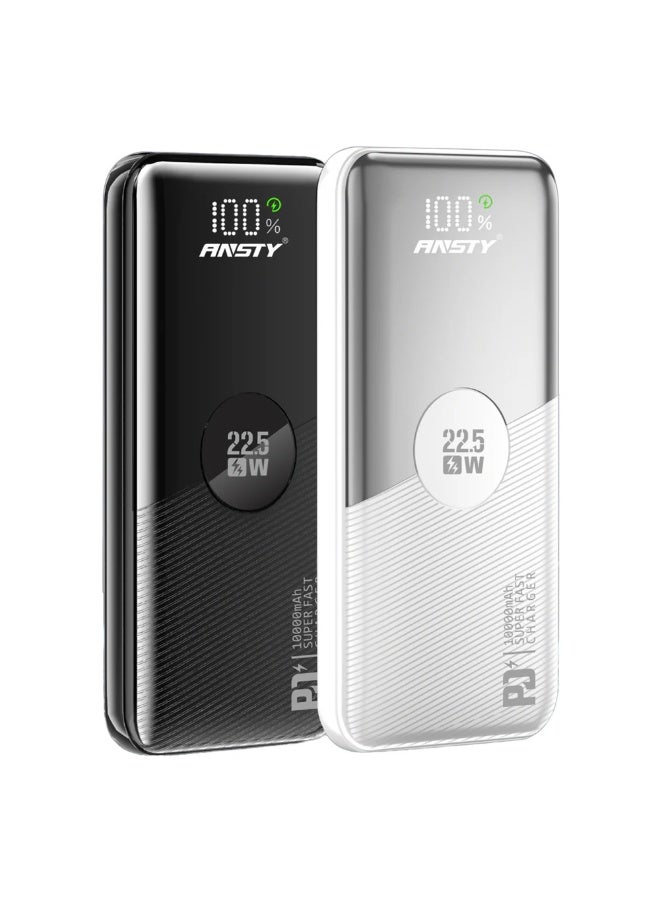 ANSTY AP-063 Power Bank 10,000mAh - 22.5W Super Fast Charge (PD + QC), Sleek Slim Design, LED Digital Display, and Smart Protection System - Image 4