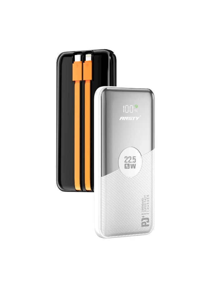 ANSTY AP-063 Power Bank 10,000mAh - 22.5W Super Fast Charge (PD + QC), Sleek Slim Design, LED Digital Display, and Smart Protection System - Image 3