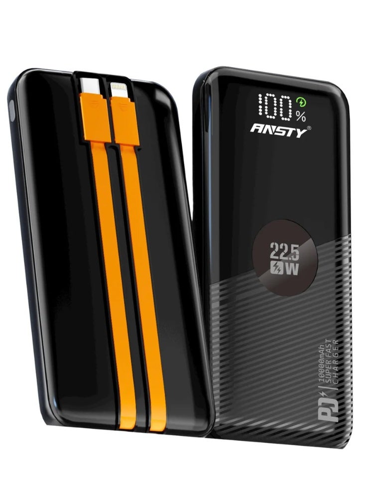 ANSTY AP-063 Power Bank 10,000mAh - 22.5W Super Fast Charge (PD + QC), Sleek Slim Design, LED Digital Display, and Smart Protection System - Image 1
