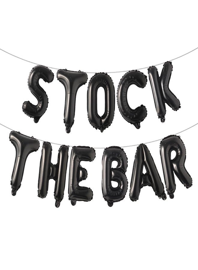 RUIANSI STOCK THE BAR Balloons Bannner Multicolor optional Party Decorations Sign (STOCK THE BAR Black) - Image 2