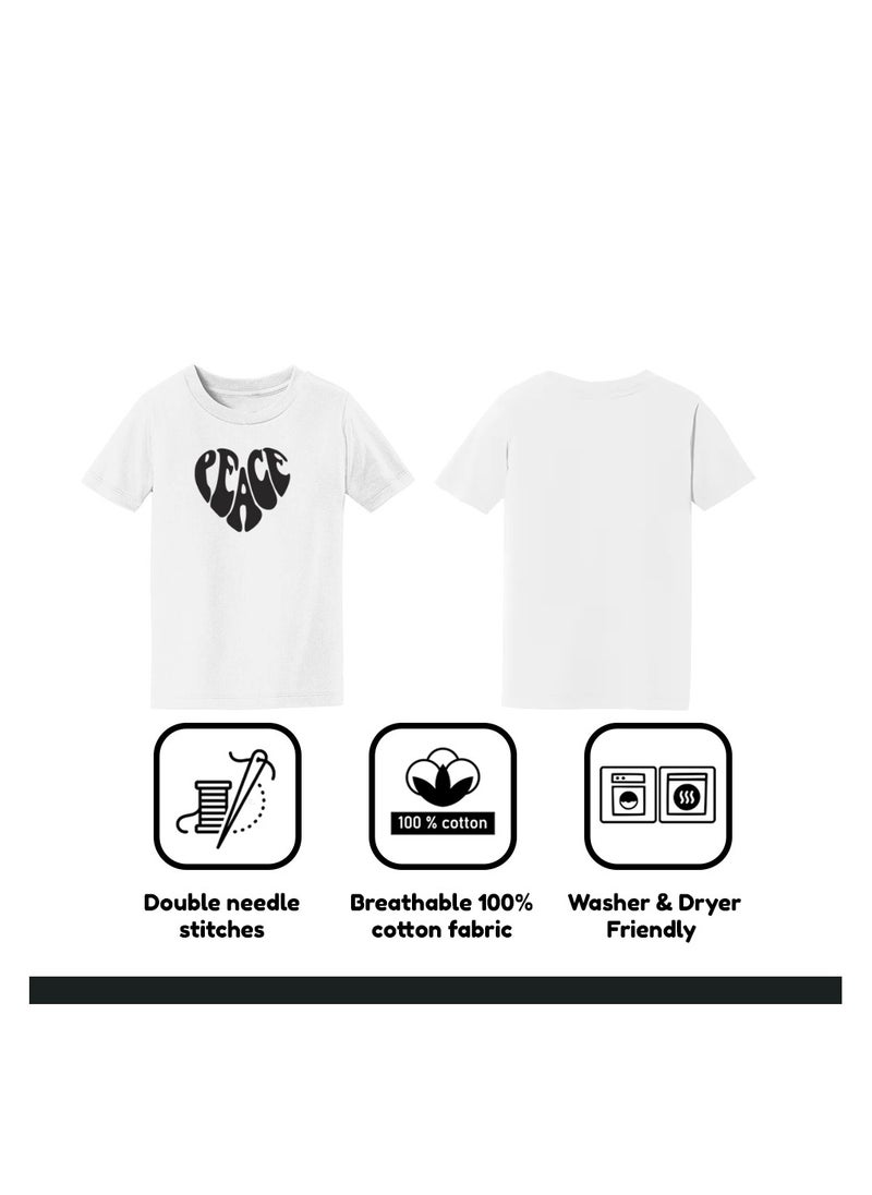 PRINTSHOP4ME - Peace Love Women's T-Shirt–Cotton Half Sleeve Round Neck Soft&Breathable Fabric Casual Wear For Everyday Comfort|Gift For Special Events - Image 1
