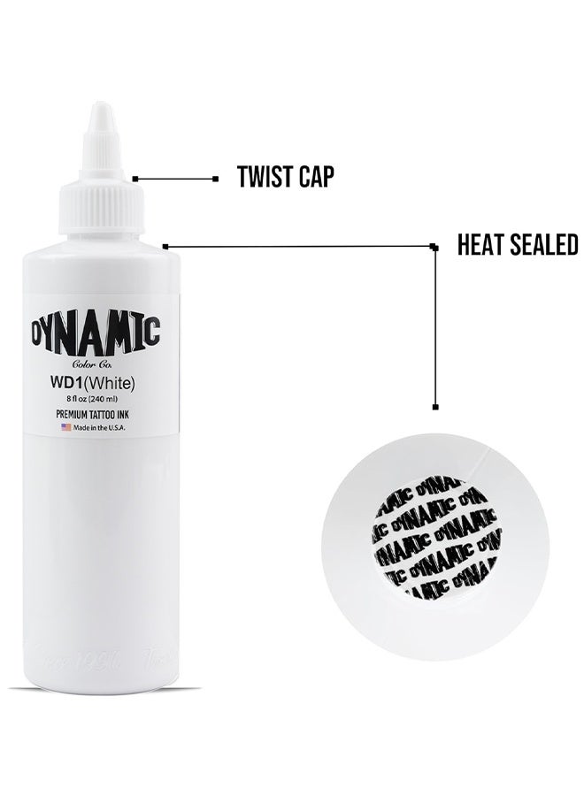 ديناميك حبر وشم ديناميكي كولور كو وايت بريميوم 8 أونصة ، معقم ، نباتي ، صبغة عالية الجودة للحصول على نتائج حية وطويلة الأمد - Image 2