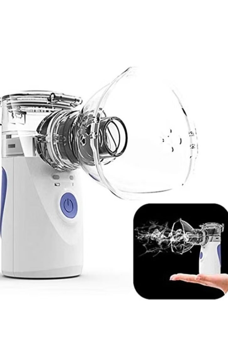 Handheld Mini Atomizing Vaporiser Portable Lightweight Cool Mist Humidifier Professional Ultrasonic Nebulizer Ideal for Daily Use Health Care Masks Steaming,Blue - Image 1