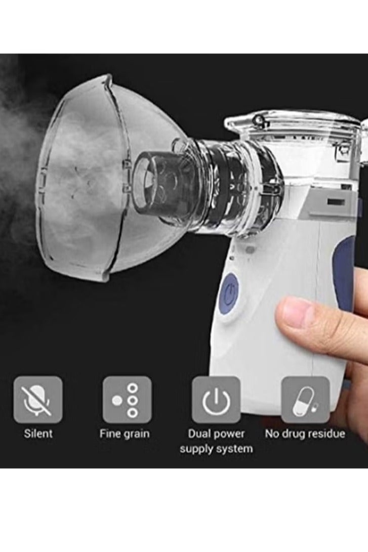 Handheld Mini Atomizing Vaporiser Portable Lightweight Cool Mist Humidifier Professional Ultrasonic Nebulizer Ideal for Daily Use Health Care Masks Steaming,Blue - Image 3