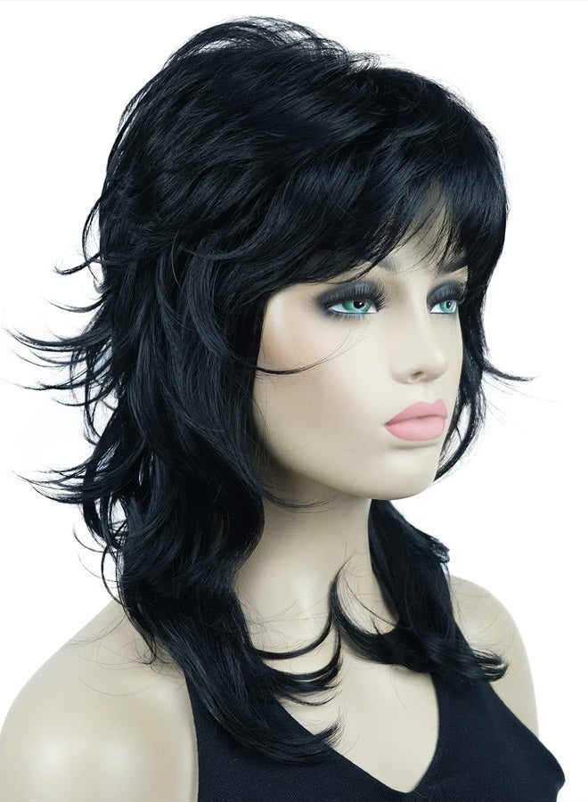 Lydell Long Soft Shaggy Layered Black Wig Classic Cap Full Synthetic Wigs - Image 2