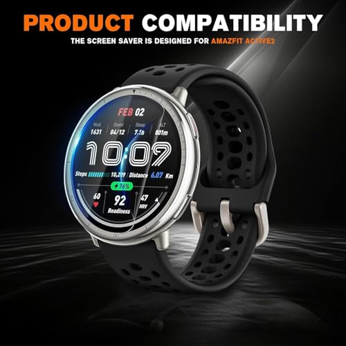 TELTREK Screen Protector Screenguard Compatible With Amazfit Active 2, Edge to Edge Hydrogel TPU Screen Guard not a Tempered Glass (Pack of 3) - Image 2